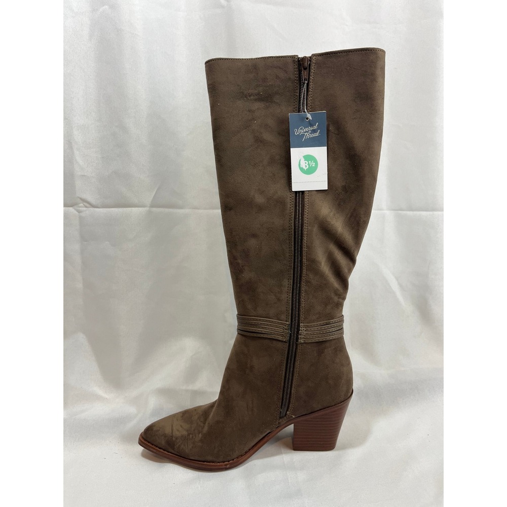 Universal Thread Women Tall Faux Suede Boots Brown Gold Hardware Pointed Toe 8.5 - Picture 5 of 8